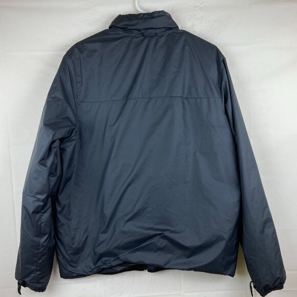 The North Face Men Sz L Black Medium Weight Jacket White Logo Pockets Bomber - Picture 7 of 7